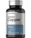 Chelated Copper Supplement 6mg | 300 Tablets | Vegetarian, Non-GMO, Gluten Free | by Horbaach - Buy Online on GoSupps.com