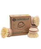 Chinchilla 4-Set Change Heads for Wash Brush | Vegan Natural Bristle Replacement Heads | Universal Flush Brush Heads | Sustainable Zero Waste Kitchen Solutions - Buy Online on GoSupps.com
