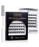 Larbois 45 Cluster Individual False Eyelashes Kit - DIY Natural Reusable Russian Lashes with Clear Glue - 10-16mm - Buy Online on GoSupps.com