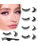 Self Adhesive Eyelashes (5 Pairs) - Reusable Natural Look No Glue False Lashes for Women - Five Styles Short Eyelashes Kit - Buy Online on GoSupps.com