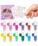 Wakaniya Kids Nail Polish Set - 12 Safe Non-Toxic Candy Colors with Stickers | Peel Off Quick Dry Girl's Gift 3 - Buy Online on GoSupps.com