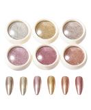 6 Colors Rose Gold Chrome Glitter Powder - Metallic Nail Art & DIY Makeup | Mirror Effect for Face & Body - Buy Online on GoSupps.com