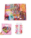 790 pcs Hair Tie Set for Girls - Colorful Ponytail Holders & Ice Cream Hair Clips - Pink Toddler Kids Hair Accessories - Buy Online on GoSupps.com