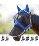 Buy Harrison Howard Caremaster Pro Luminous Horse Fly Mask - Large Eye Space Long Nose Ears & UV Protection - Dresden Blue | International Shipping Available - Buy Online on GoSupps.com