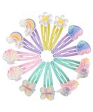 6 Pairs Multi-Colored Hair Clips for Girls - Mermaid Butterfly Rainbow & Flower Accessories | Perfect Birthday Party Gift - 12 Pack - Buy Online on GoSupps.com
