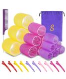Self-Grip Hair Roller Set 18pcs | Heatless Hair Curlers for Long, Medium, Short Hair | Includes Roller Clips & Comb | Salon-Quality DIY Hair Styles | Sungenol 3 - Buy Online on GoSupps.com