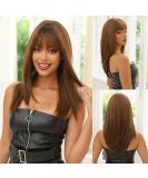 HAIRCUBE Brown Long Straight Wigs with Fringe for Women - Perfect for Daily Wear - Buy Online on GoSupps.com