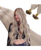 UGEAT Real Hair U Tip Extensions - Ash Blond & Blonde Highlights 55cm 50g 50pcs #18/613 - 22 Inch Keratin Bonding Extensions - Buy Online on GoSupps.com