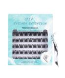 SISILILY Individual Lashes 6 Rows Cluster Lashes C Curl DIY Kit | 12mm Length 3D False Eyelashes with Tweezer | Reusable Natural Eyelash Extensions - Buy Online on GoSupps.com