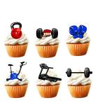 18pcs Gym Cupcake Toppers for Men Women Gym Happy Birthday Party Decorations Supplies Weightlifting Wrestling Bodybuilding Weight Lifting Sport Cake Decorations - Buy Online on GoSupps.com