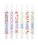 Smlpuame Baby Pacifier Chain Set - 6 BPA-Free Fabric Clips for Girls | Fits Most Pacifiers & Bite Toys | Ideal Baby Shower Gift (Fruit & Flower) - Buy Online on GoSupps.com