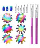 6 Pieces Stainless Steel French Nail Trimmer Set - Acrylic Nails Cutters with 5 Spare Blades & 2 Handles for Perfect Manicure - DIY Colorful Nail Art Tools - Buy Online on GoSupps.com