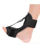 Adjustable Drop Foot Support & Plantar Sling Sleep Sock - Night Splint for Comfortable Sleeping - 40x26cm Black - Buy Online on GoSupps.com