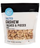 Happy Belly Roasted & Salted Cashew Halves & Pieces - 16 oz (1 lb) Pack of 1 - Amazon Brand - Buy Online on GoSupps.com