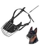 Yinrikom Dog Muzzle - Breathable Metal Basket Adjustable Leather for Large & Medium Dogs | Ryltd - Buy Online on GoSupps.com