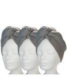 Buy Lead Care Hair Turban Set of 3 - Quick-Drying Microfiber Hair Drying Towels in Anthracite | Best Hair Care Solutions - Buy Online on GoSupps.com