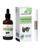 100% Pure USDA Organic Castor Oil - Cold-Pressed Unrefined Hexane-Free - 60ml (2oz) for Skin Eyelashes Hair Growth & Nail Care - Includes Mascara & Eyeliner Tube (Pack of 2 - Buy Online on GoSupps.com