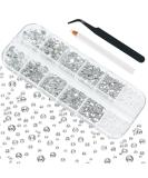 Crystal Clear Rhinestones Set - 4010 Pcs in 6 Sizes for Nails, Makeup & Crafts | White K9 Glass Gems for Nail Art & Face Decoration - Non-Hotfix, Round Flatback Stones - Buy Online on GoSupps.com