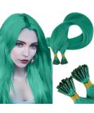 Runature Real Hair Extensions I Tips - 45cm Teal & Green Cold Fusion 25g | Invisible I Tip Extensions - Buy Online on GoSupps.com