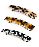 Vintage French Hair Clips for Women - 3 Pieces Automatic Medium Clips for Thin Fine Hair - Multi-Color Set - Buy Online on GoSupps.com