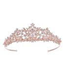 SWEETV Rose Gold Wedding Tiara - Rhinestone Bridal Crown for Brides | Pageant Tiara Headband for Women and Girls - Buy Online on GoSupps.com