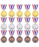 Swpeet Metal Olympic Style Gold, Silver, Bronze Award Medals with Ribbon - Great for Kids Events, Office Games - 1st 2nd 3rd Place - Buy Online on GoSupps.com