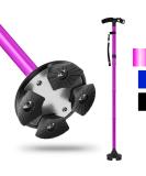 Folding Cane with LED Light | Adjustable Walking Stick for Arthritis, Disabilities, Elderly - Purple - Buy Online on GoSupps.com