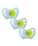 DentiStar Night Latex Pacifier 3-Pack Size 3 (14+ Months) - Dental & Jaw-Friendly Glow in the Dark Made in Germany - Star Motif in Blue - Buy Online on GoSupps.com