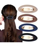 YPKIA 4-Piece Ellipse Hair Clips Set for Women & Girls - Classic Matte Automatic French Hair Accessories for Thin Hair - Buy Online on GoSupps.com