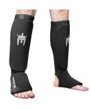 Meister MMA Elastic Cloth Shin & Instep Padded Guards - Black (S/M) - Buy Online on GoSupps.com