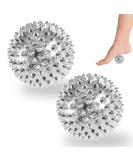 Buy Hedgehog Ball Massage Set | 2 Magnetic Acupressure Balls for Plantar Muscle Regeneration & Myofascial Relaxation - Silver - Buy Online on GoSupps.com