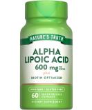 Buy Nature's Truth Alpha Lipoic Acid 600mg with Biotin | Non-GMO & Gluten Free Supplement | 60 Capsules - International Shipping Available - Buy Online on GoSupps.com