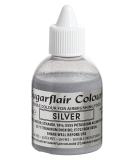 Sugarflair Silver Metallic Glitter Edible Airbrush Colour - Edible Food Colouring Airbrush Paint for Cakes Cupcakes Icing and Cake Decorations - 60ml Glitter Silver - Buy Online on GoSupps.com