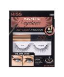 KISS Magnetic Eyeliner & Lash Kit  Lure  1 Pair of Synthetic False Eyelashes With 5 Double Strength Magnets and Smudge Proof  Biotin Infused Black Magnetic Eyeliner with Precision Tip Brush Black 2 Piece Set - Buy Online on GoSupps.com