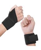 Uraqt 2-Pack Velcro Wrist Bands | Breathable Sports & Everyday Wrist Wraps for Men & Women - Black - Buy Online on GoSupps.com