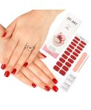 Gel Nail Stickers- ZAHRVIA 20Pcs Semi Cured Gel Nails Long Lasting Nail Wraps for Women with Soft Gel Finish Constellation (UV/LED Lamp Required Red) - Buy Online on GoSupps.com
