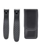 Professional Nail Clippers Set - Ultra Sharp Fingernail and Toenail Clipper for Thick Nails - 2PCS with Leather Case - Best Travel and Gift for Men and Women - Buy Online on GoSupps.com