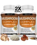 Toplux Mushroom Supplement 60 Capsules - Organic Lions Mane, Cordyceps, Reishi, Chaga Blend for Immune Support, Memory, Focus, Energy - Men & Women - Buy Online on GoSupps.com