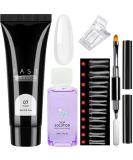 Clear Poly Nail Gel Kit | 15ml Builder Extension Set for Beginners | DIY Nail Art Women Gift - Buy Online on GoSupps.com