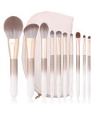 ENZO KEN Deluxe Natural Fox Hair Makeup Brush Set - Extra Soft Brushes for Face and Eye Makeup - Professional Beauty Brushes Set with Case - Gold and Pearls White Design - Buy Online on GoSupps.com
