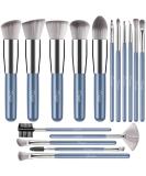 Premium Synthetic Makeup Brush Kit | Blending Face Powder Blusher Concealer & Eyeshadow Brushes - Blue - Buy Online on GoSupps.com