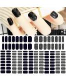 Glitter Street Black Nail Wraps - 8 Sheets (128 Pieces) Self-Adhesive Nail Art Strips for Women - Buy Online on GoSupps.com