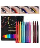 12 Colors Waterproof Liquid Eyeliner Set - Long-Lasting Matte Eyeliner for Women | Multifunctional Cosmetic Tool - Buy Online on GoSupps.com