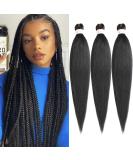 Leeven 3 Packs Pre Stretched Braiding Hair Yaki Texture 26 Inch Synthetic Hair EZ Braid Hair for Woman Pre Stretched Ombre Braiding Hair Extensions /1B# 26 Inch (Pack of 3) 1B - Buy Online on GoSupps.com