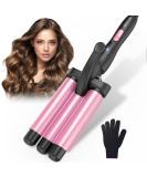 Buy Pink 3 Barrel Curling Iron for Beach Waves - Adjustable Fast Heating Wave Iron for Long & Short Hair - International Shipping Available - Buy Online on GoSupps.com
