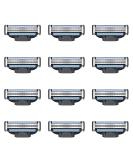 Buy Razor Blades for Men | 12 Triple Blade Refill - Anti-Clog Design for Wet Razors - Buy Online on GoSupps.com