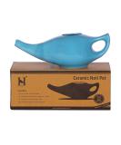Handcrafted Ceramic Neti Pot Nose Cleaner for Sinus Relief - 225ml Capacity, Dishwasher Safe - Blue - Buy Online on GoSupps.com