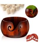 Willbond Wooden Yarn Bowl - Handmade 6x3 inch Knitting & Crochet Holder with Holes for DIY Accessories - Buy Online on GoSupps.com