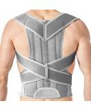 Keeda Adjustable Back Support Brace - Posture Corrector for Men & Women | Fully Straightening Grey Back Brace XXXXL - Buy Online on GoSupps.com