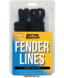 Boat Fender Lines for Boat Bumper Fender Boat Lines Hangers Bag Buoy Marine Rope for Boats or Dock Line Jet Ski Mooring or Small Boating Docking Double Braided Nylon 6 Feet 3/8 inch with Loop 2 Pack Black - Buy Online on GoSupps.com
